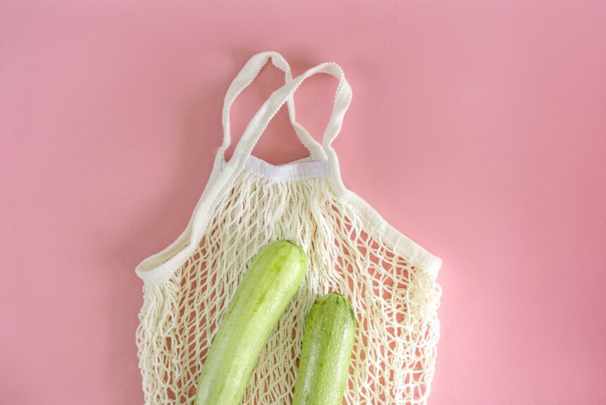 Zucchinis on Mesh Bag