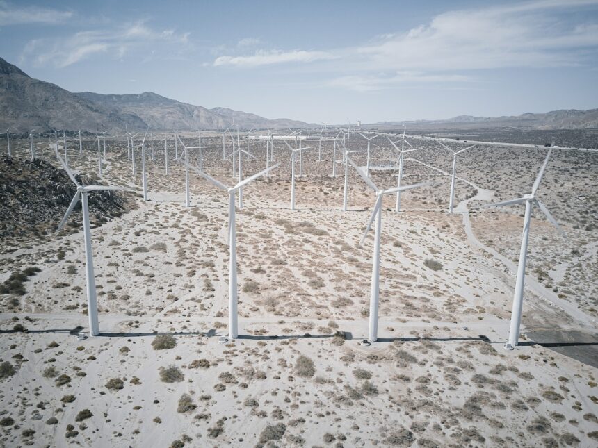 Drone Shot of a Wind Farm