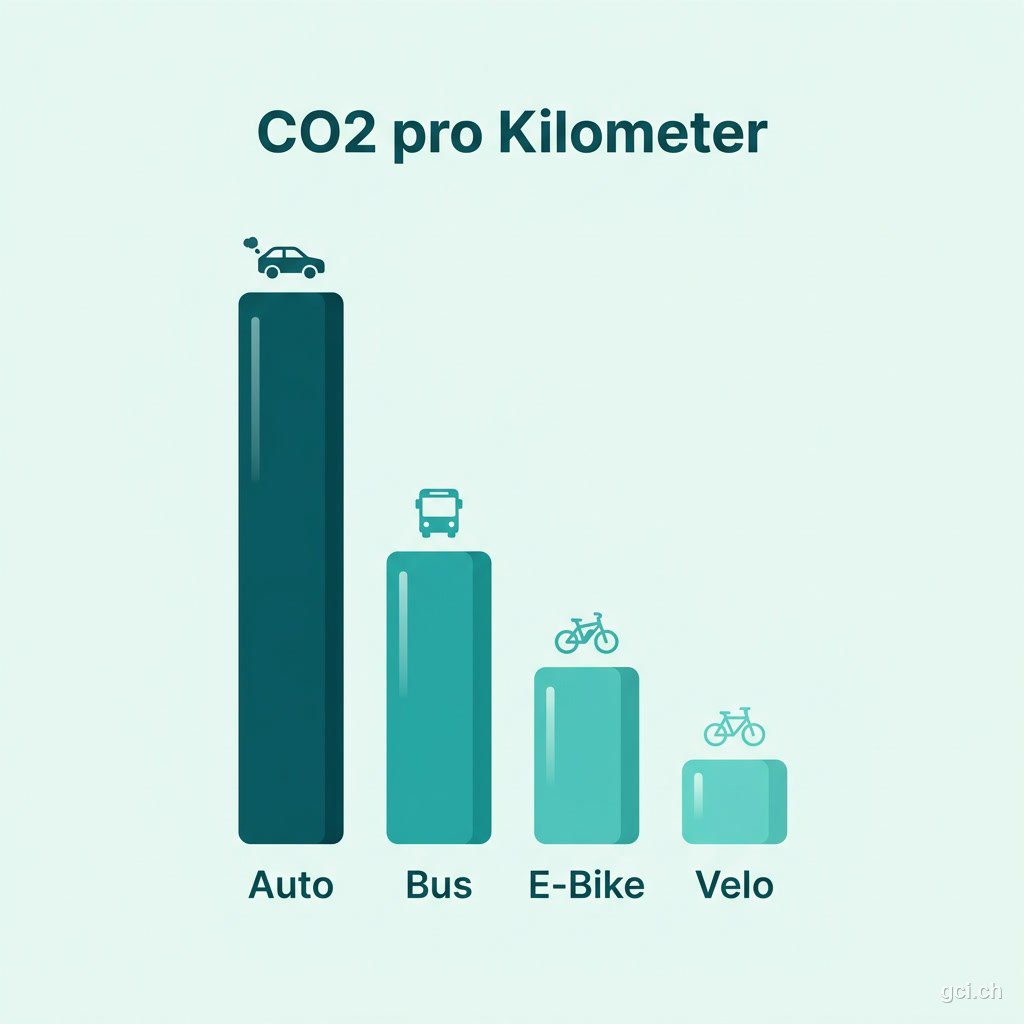 Infografik: CO2-Ausstoss pro Kilometer im Vergleich der Verkehrsmittel